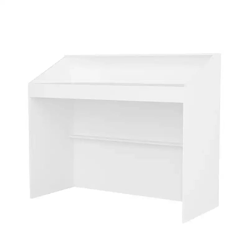 Famapy 47.2 Minimalist White Reception Desk - Professional Front Office Counter