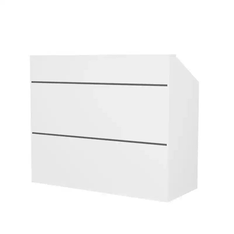 Famapy 47.2 Minimalist White Reception Desk - Professional Front Office Counter
