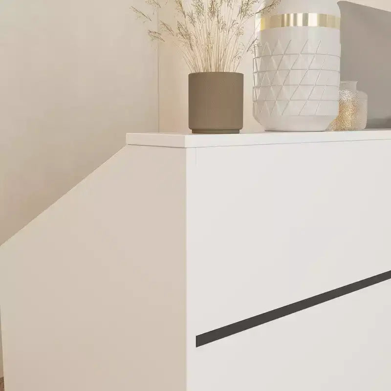 Famapy 47.2 Minimalist White Reception Desk - Professional Front Office Counter