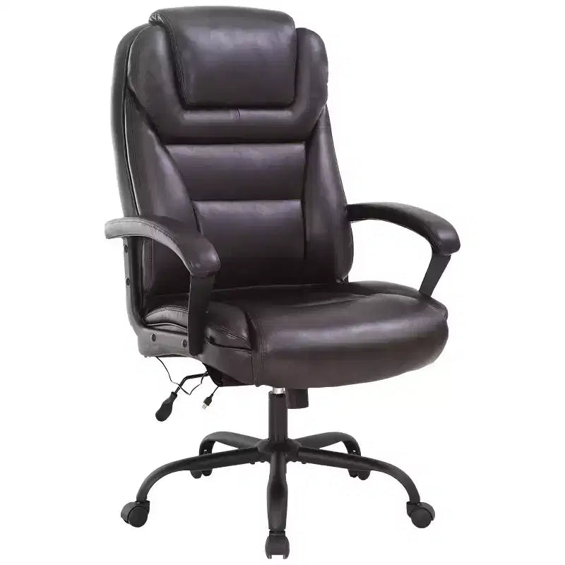 Sedia da ufficio taglie forti, Nera / Marrone / Bianca, Ecopelle, Sedile singolo, Portata 227 kg