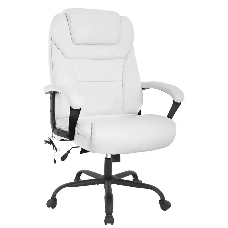 Sedia da ufficio taglie forti, Nera / Marrone / Bianca, Ecopelle, Sedile singolo, Portata 227 kg