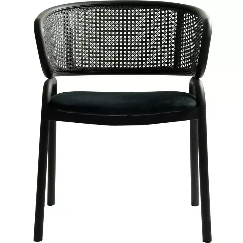 LeisureMod Ervilla Modern Dining Side Chairs Set of 4  Cozy Upholstered Accent Armchairs with Black Iron Legs, Kitchen, Dining Room, Cafe, Restaurant