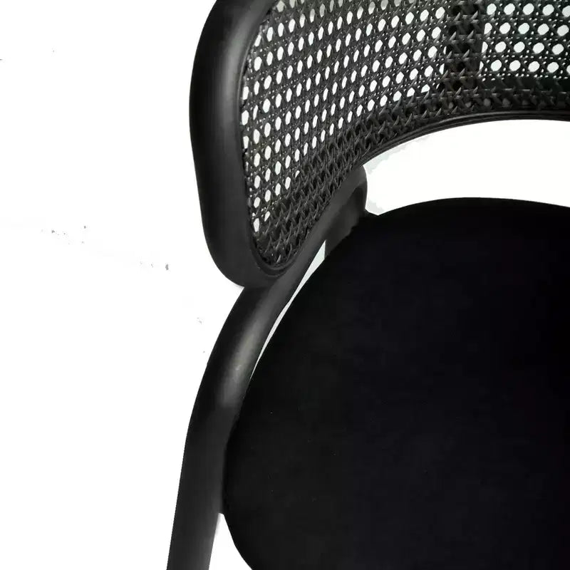 LeisureMod Ervilla Modern Dining Side Chairs Set of 4  Cozy Upholstered Accent Armchairs with Black Iron Legs, Kitchen, Dining Room, Cafe, Restaurant
