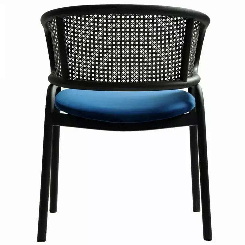 LeisureMod Ervilla Modern Dining Side Chairs Set of 4  Cozy Upholstered Accent Armchairs with Black Iron Legs, Kitchen, Dining Room, Cafe, Restaurant