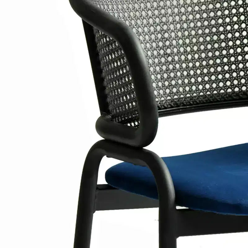 LeisureMod Ervilla Modern Dining Side Chairs Set of 4  Cozy Upholstered Accent Armchairs with Black Iron Legs, Kitchen, Dining Room, Cafe, Restaurant