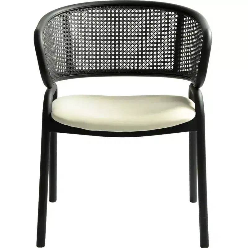 LeisureMod Ervilla Modern Dining Side Chairs Set of 4  Cozy Upholstered Accent Armchairs with Black Iron Legs, Kitchen, Dining Room, Cafe, Restaurant