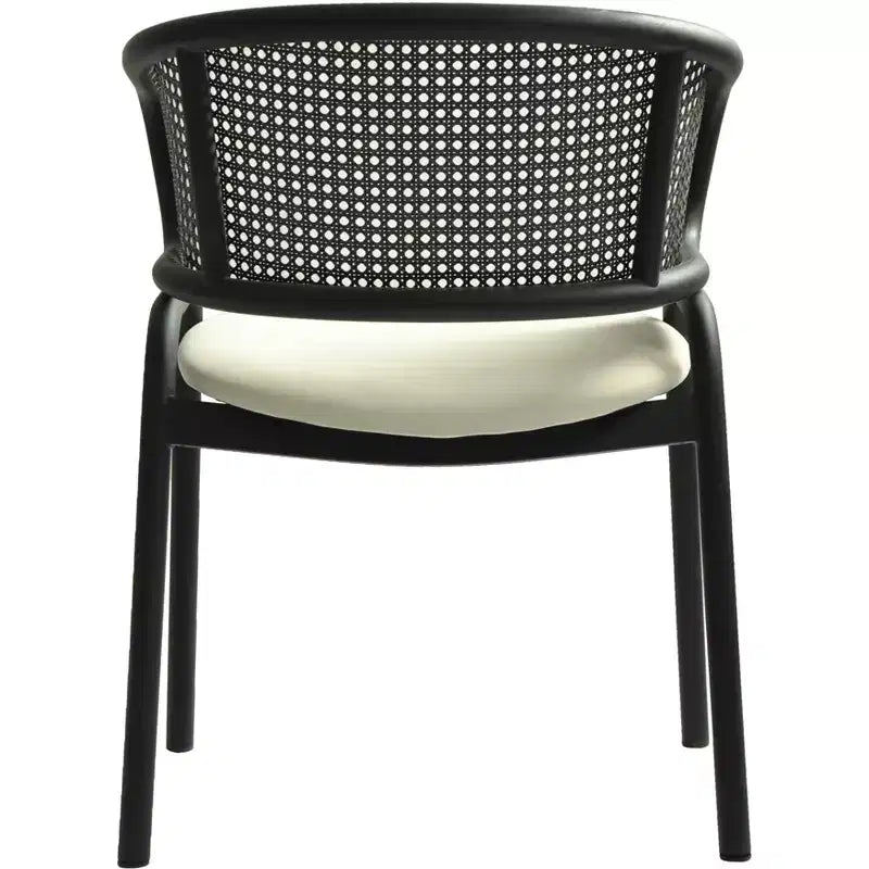 LeisureMod Ervilla Modern Dining Side Chairs Set of 4  Cozy Upholstered Accent Armchairs with Black Iron Legs, Kitchen, Dining Room, Cafe, Restaurant
