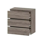 Cassettiera bianca a 3 cassetti, stile moderno minimalista, mobile contenitore per uso singolo