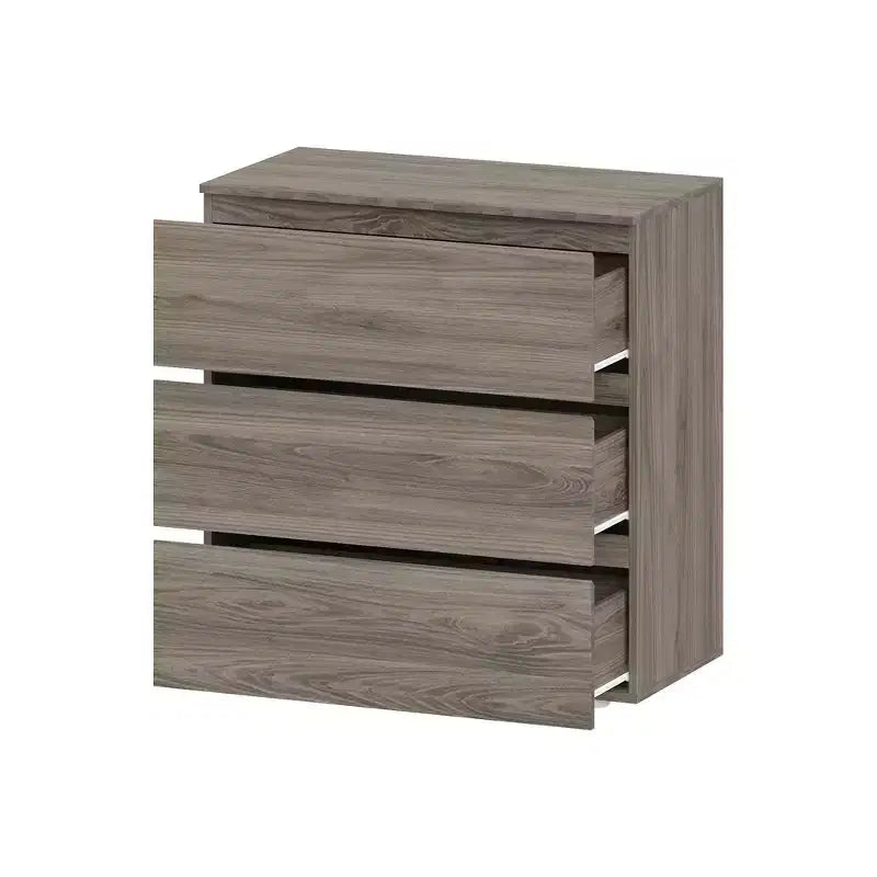 Cassettiera bianca a 3 cassetti, stile moderno minimalista, mobile contenitore per uso singolo