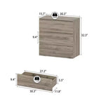 Cassettiera bianca a 3 cassetti, stile moderno minimalista, mobile contenitore per uso singolo