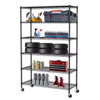 BestMassage 6-Tier Wire Shelving Heavy-Duty Layer Rack Metal Shelf Organizer with Wheels Ideal