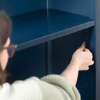 Libreria per bambini a 4 ripiani blu scuro/bianca