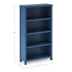 Libreria per bambini a 4 ripiani blu scuro/bianca