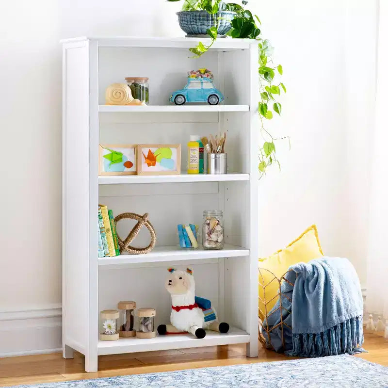 Libreria per bambini a 4 ripiani blu scuro/bianca
