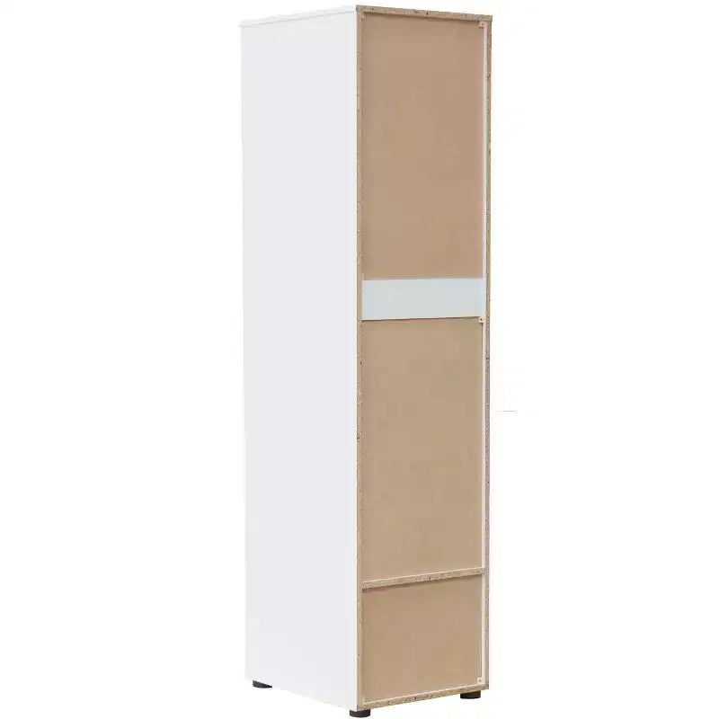 Armadio 2 ante bianco con cassetto, singolo