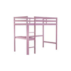 Letto a soppalco singolo rosa/bianco con scrivania integrata