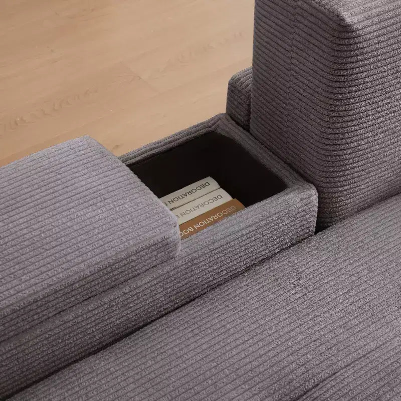 GDFStudio Andy 111 Upholstered Modular Sectional Sofa with 4 Pillows and Storage