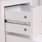 Mobile portaoggetti a torre a 5 ripiani bianco con cassetto e anta