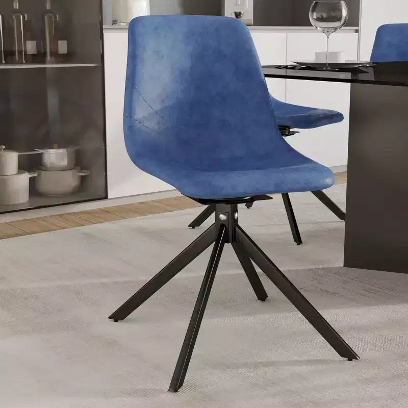 Sedia da pranzo girevole multicolore, similpelle, seduta singola