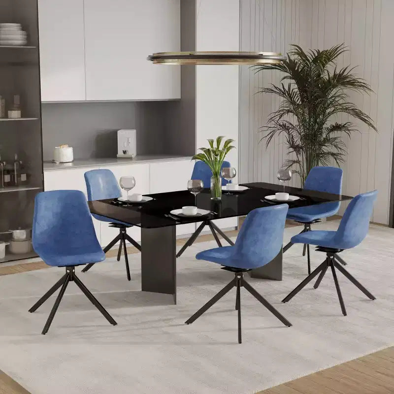 Sedia da pranzo girevole multicolore, similpelle, seduta singola