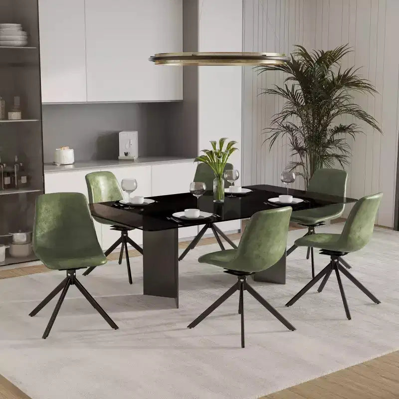 Sedia da pranzo girevole multicolore, similpelle, seduta singola