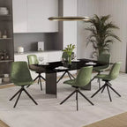 Sedia da pranzo girevole multicolore, similpelle, seduta singola