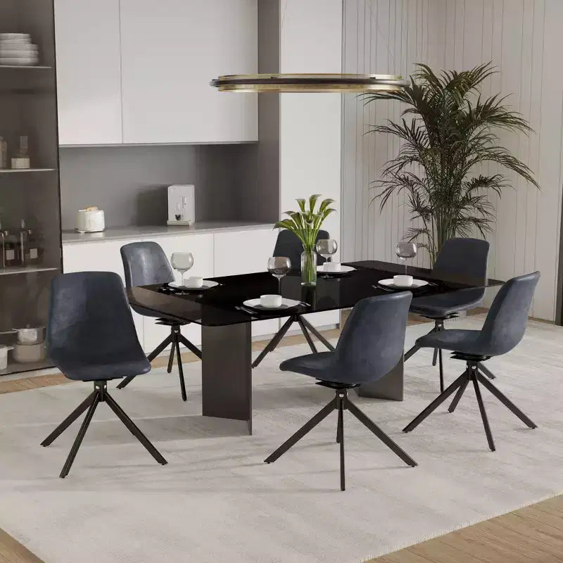 Sedia da pranzo girevole multicolore, similpelle, seduta singola