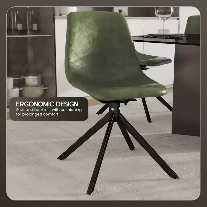 Sedia da pranzo girevole multicolore, similpelle, seduta singola