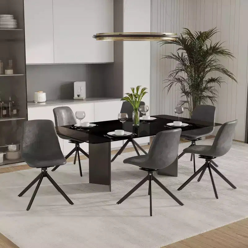 Sedia da pranzo girevole multicolore, similpelle, seduta singola