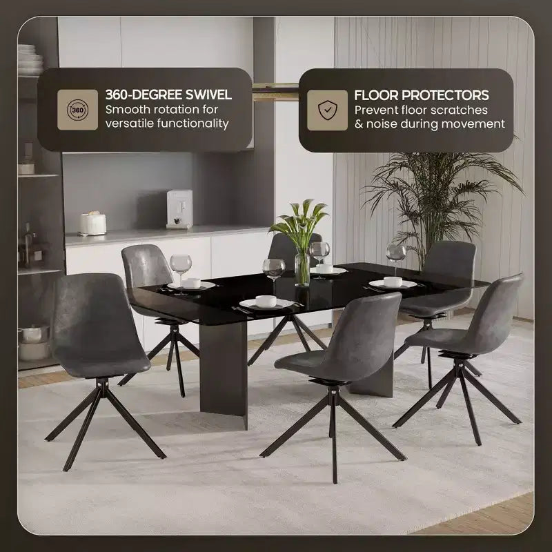 Sedia da pranzo girevole multicolore, similpelle, seduta singola