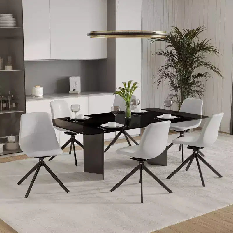 Sedia da pranzo girevole multicolore, similpelle, seduta singola