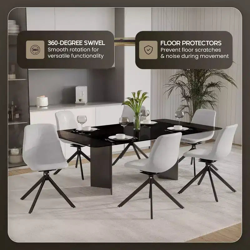 Sedia da pranzo girevole multicolore, similpelle, seduta singola