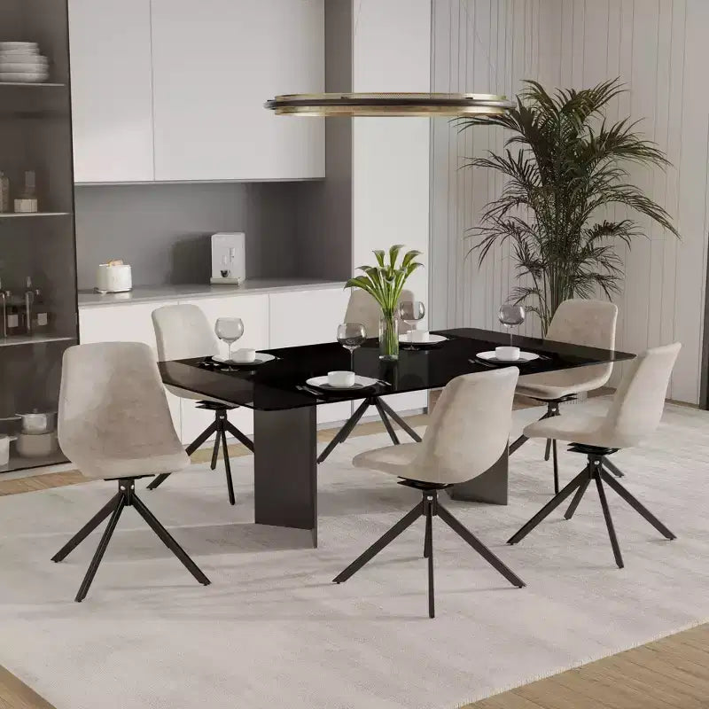 Sedia da pranzo girevole multicolore, similpelle, seduta singola