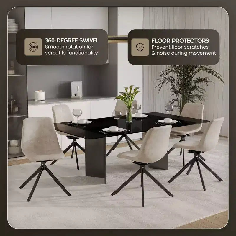 Sedia da pranzo girevole multicolore, similpelle, seduta singola