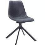 LeisureMod Markley Modern Leather Swivel Dining Chair  Upholstered Seat with Metal Legs, Comfortable Accent Chair for Kitchen, Dining Room, or Cafe