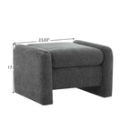 Pouf/ottomana singolo in ciniglia beige/grigio scuro/grigio/blu navy