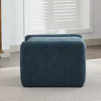 Pouf/ottomana singolo in ciniglia beige/grigio scuro/grigio/blu navy