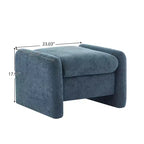 Pouf/ottomana singolo in ciniglia beige/grigio scuro/grigio/blu navy