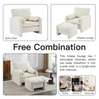 Pouf/ottomana singolo in ciniglia beige/grigio scuro/grigio/blu navy