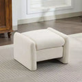 Pouf/ottomana singolo in ciniglia beige/grigio scuro/grigio/blu navy
