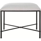 Uttermost Avenham 24 Wide White Fabric Small Bench