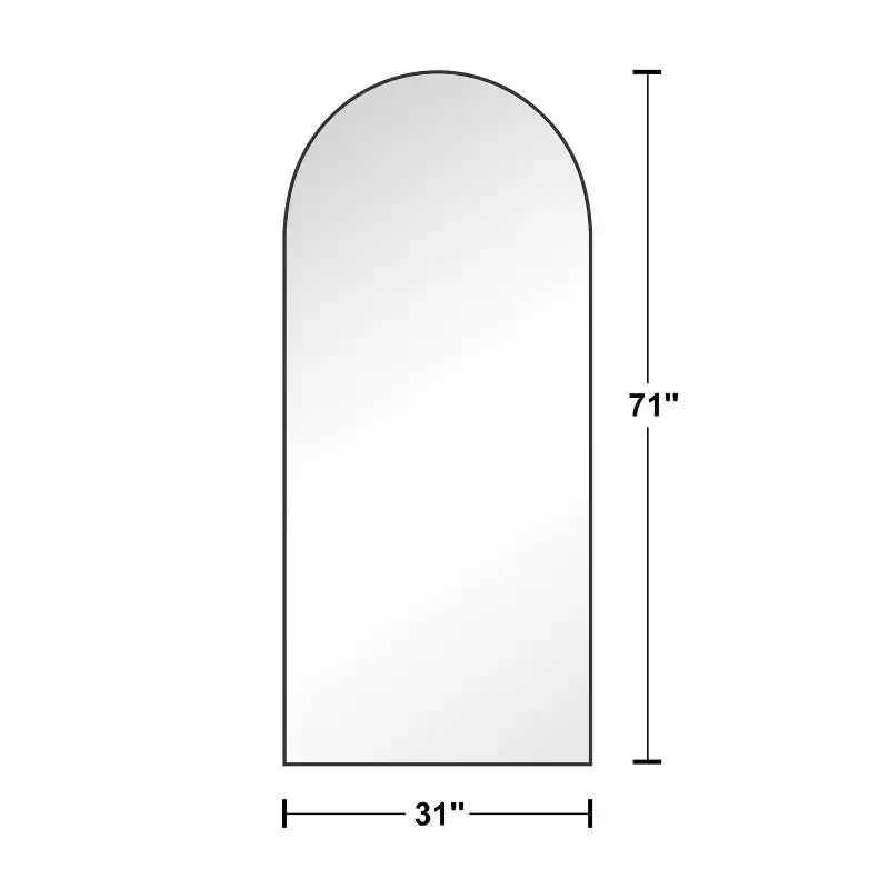 PexFix 71 in. H x 31 in. W Arch Metal Full Length Mirror Floor Mirror in Black