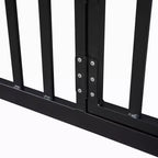 Letto per bambini in metallo a forma di Casa Bianca con recinzione e porta, 1 posto