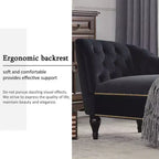Divano chaise longue in velluto nero/blu, bracciolo a destra, 1 posto