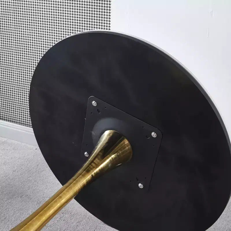 Tavolino da Caffè Rotondo Bianco a Colonna, Stile Tulipano