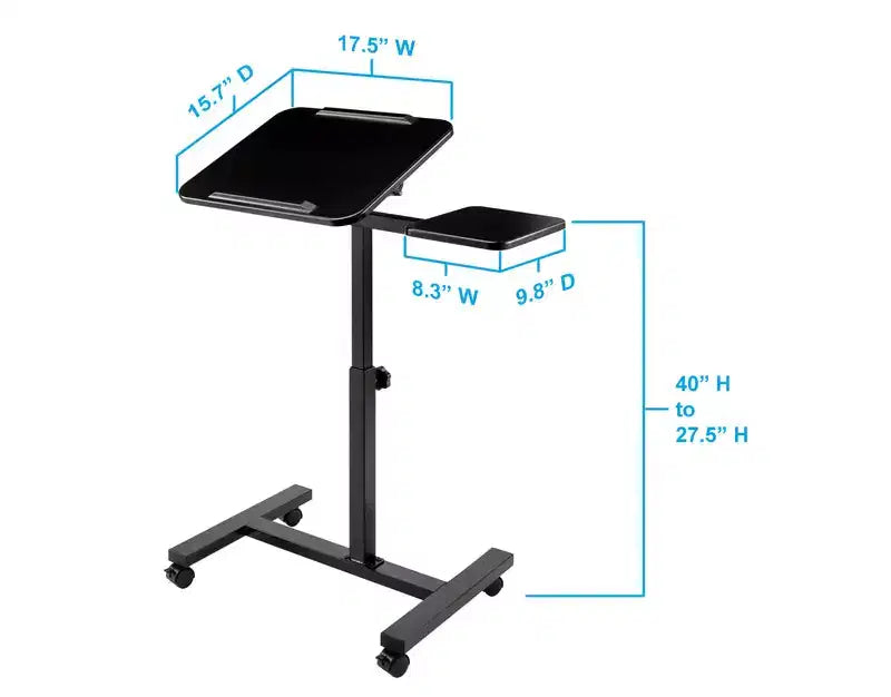 Seville Classics 26 Tilting Mobile Desk Cart with Mouse Pad