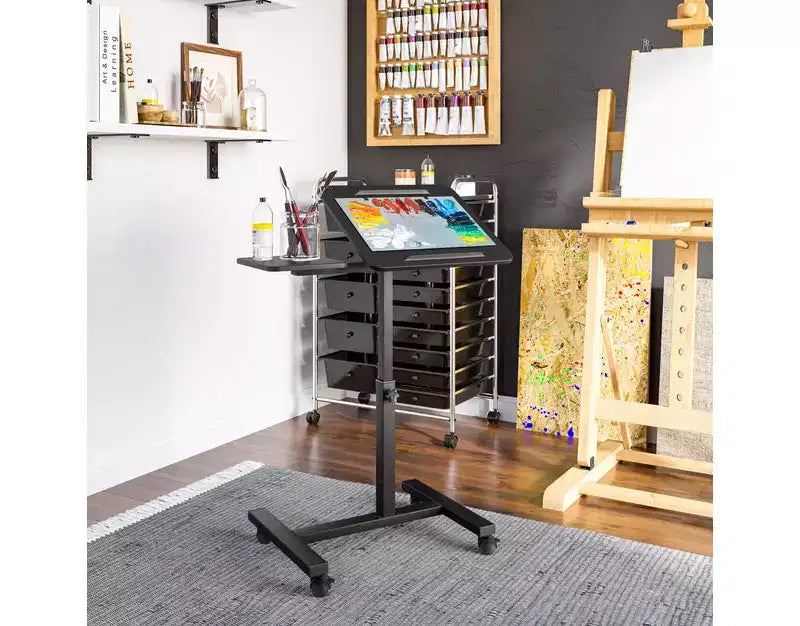 Seville Classics 26 Tilting Mobile Desk Cart with Mouse Pad