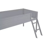 Letto a soppalco da gaming grigio con scrivania e LED, singolo/matrimoniale, 1 persona