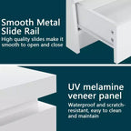 Comodino moderno a LED bianco/nero con 2 cassetti, per 1