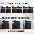 Comodino moderno a LED bianco/nero con 2 cassetti, per 1